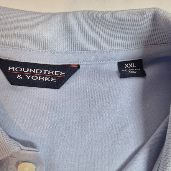 Roundtree Yorke Heritage Collection Polo Shirt Blue short Sleeve Size XXL (02) - Picture 5 of 9